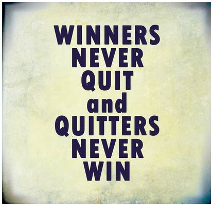 5 Ace Winners Never Quit Paper Poster