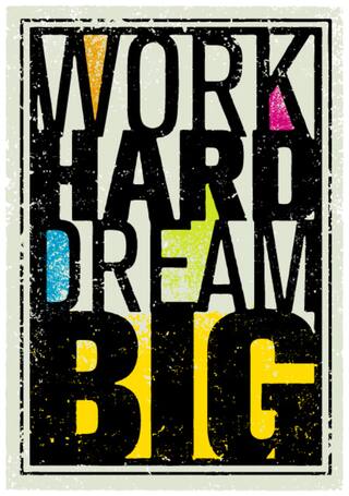 5 Ace Work Hard Dream Wall Sticker Paper Poster