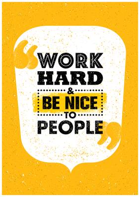 5 Ace Work Hard & Be Nice Wall Sticker Paper Poster