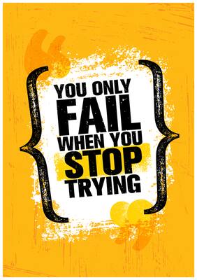 5 Ace You Only Fail When You Wall Sticker Paper Poster