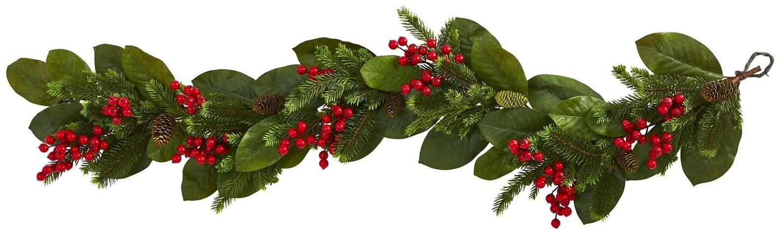 

5 Magnolia Berry Pine Artificial Garland