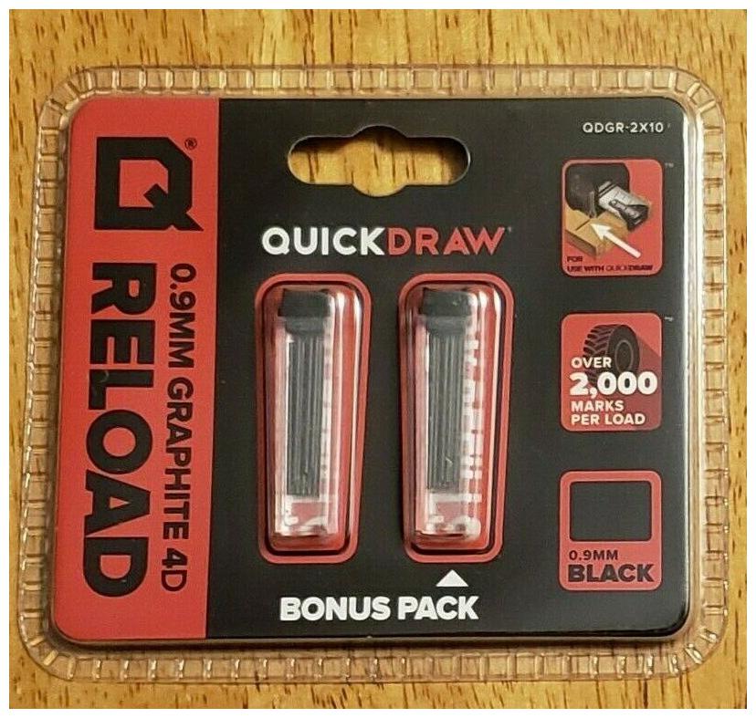 

5 Packs QuickDraw Reload 0 9 Graphite Refills QDGR-2X10 New Sealed Bonus Pack