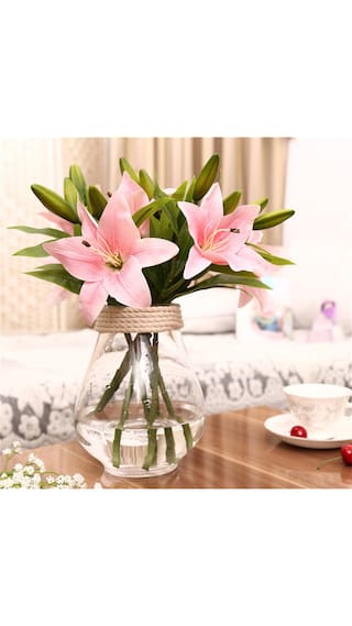 5pcs Simulation Lily Flowers Artificial Decoration 5pcs Simulation Lily Flowers Artificial Decoration Bridal Decor Decorative Bouquet Wedding