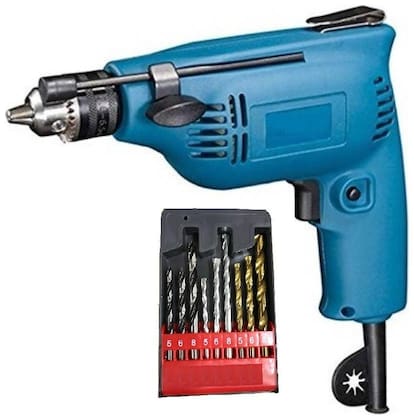 6.5mm-Rotary Drill Machine With Drill Bits For Wall;Wood & Iron Sizes 5mm;6mm & 8mm Each