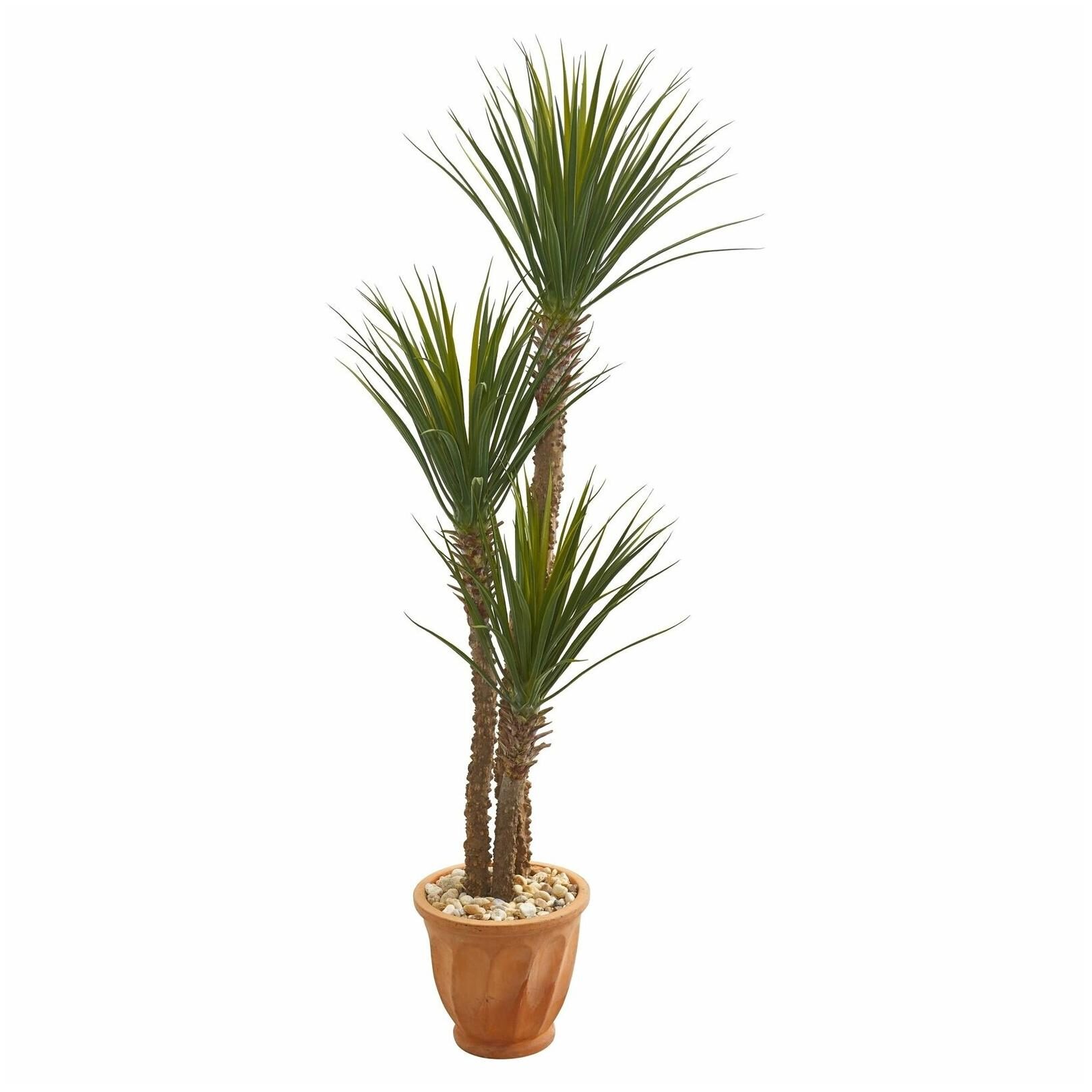 

65 Yucca Rostrara Artificial Tree in Terra Cotta Planter