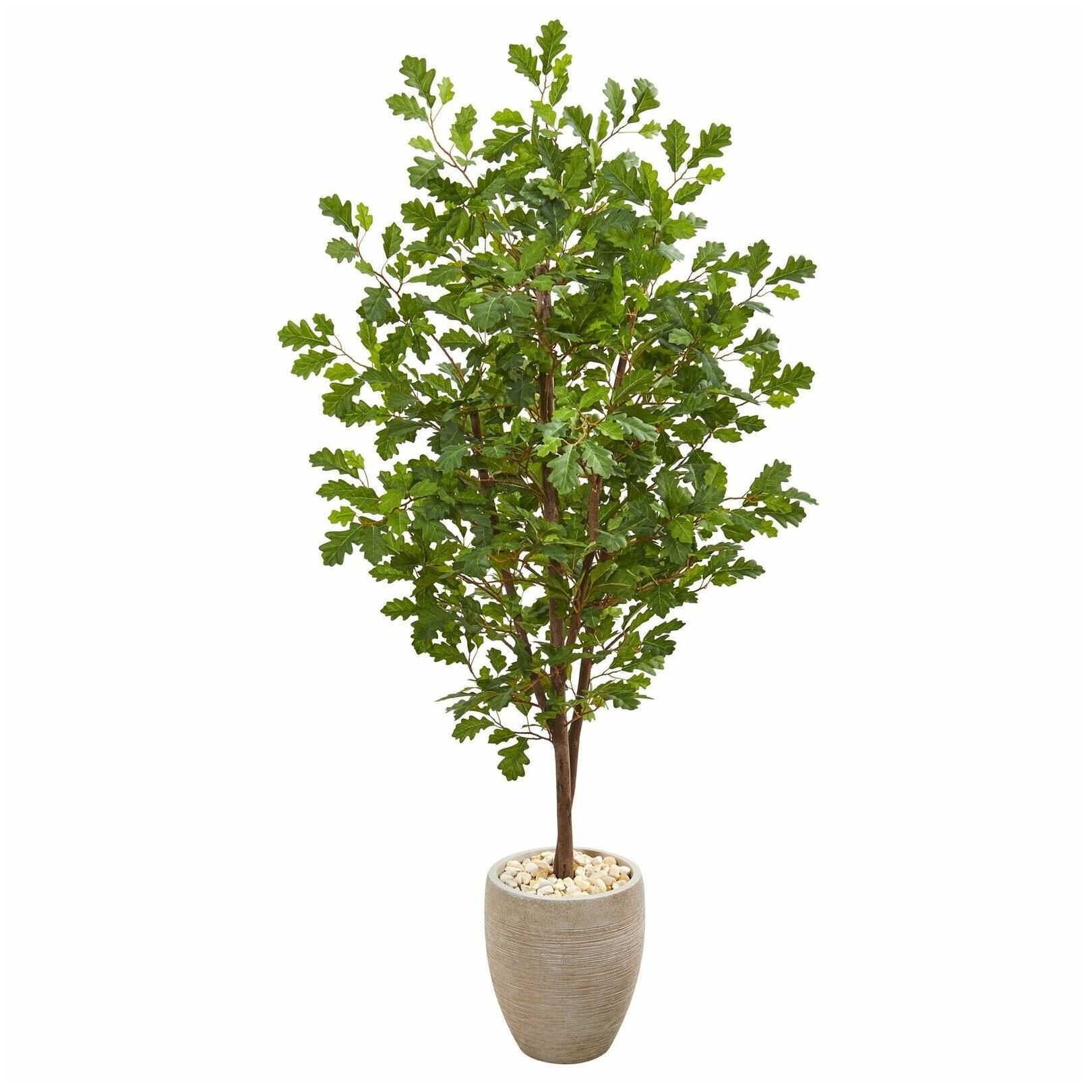 

69 Oak Artificial Tree in Sand Colored Planter