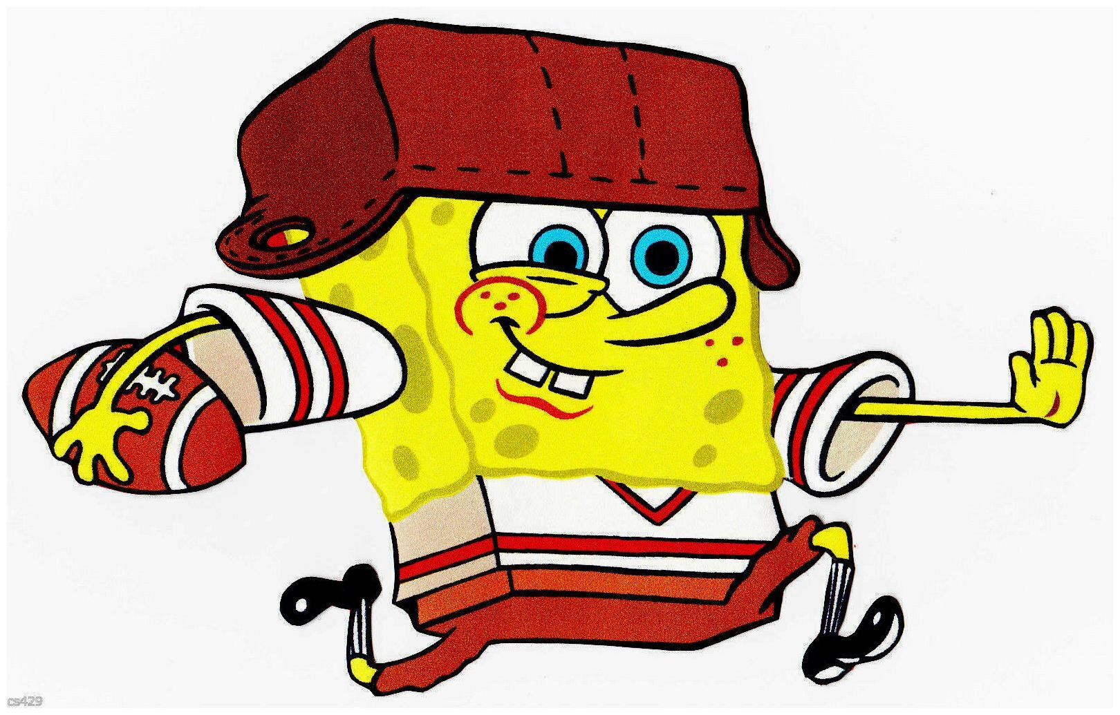 

7 5 Spongebob sports football ball prepasted wall border cut out character
