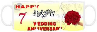 7th Wedding Anniversary Ceramic Coffee Mug by AshvahTM - MUG853