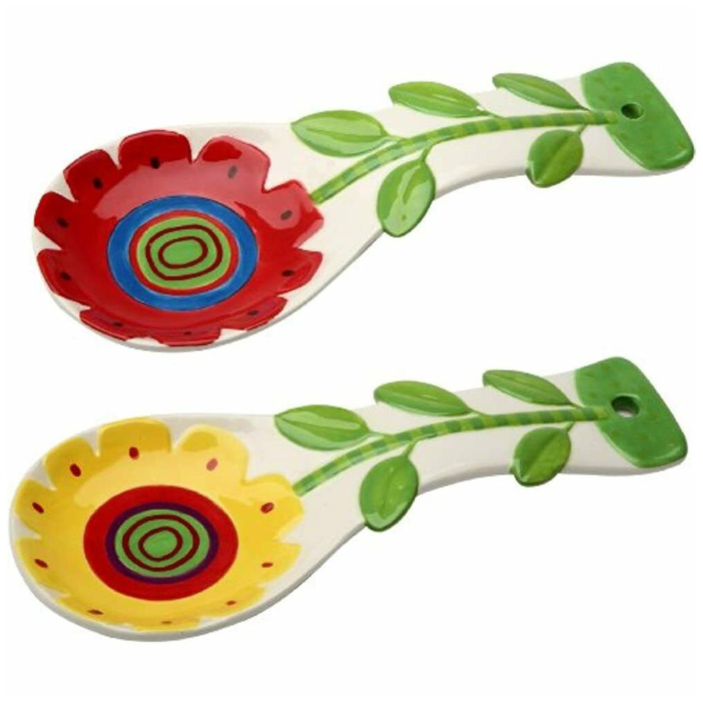 

9-1 4-Inch Ceramic 1 Historyback Return False Spoonrest Setof2Kitchen ampDinin