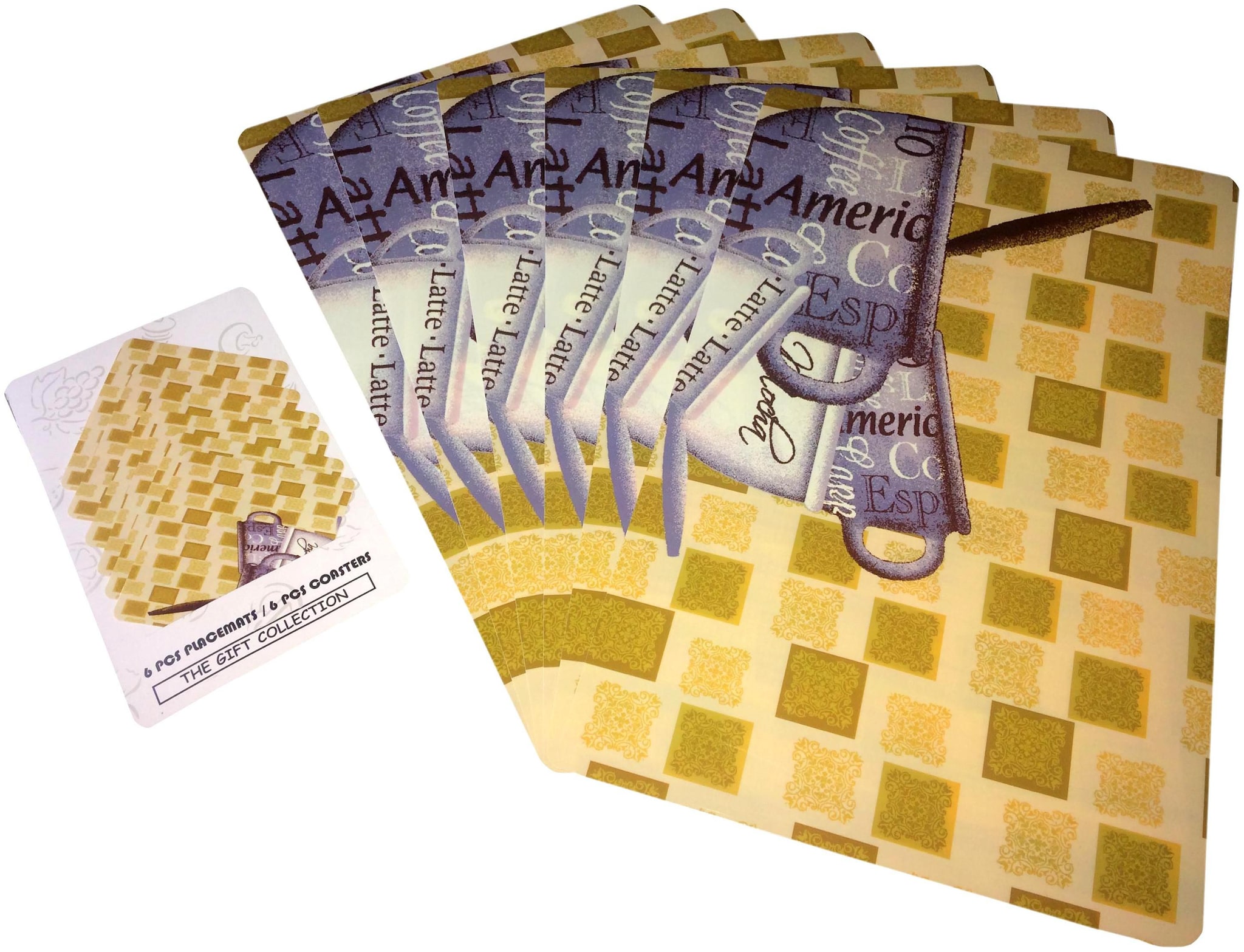 

A H Enterprises Check Design Plastic set of 6 Piece Dining Table Placemat table mats Set with Tea Coasters - Multi color