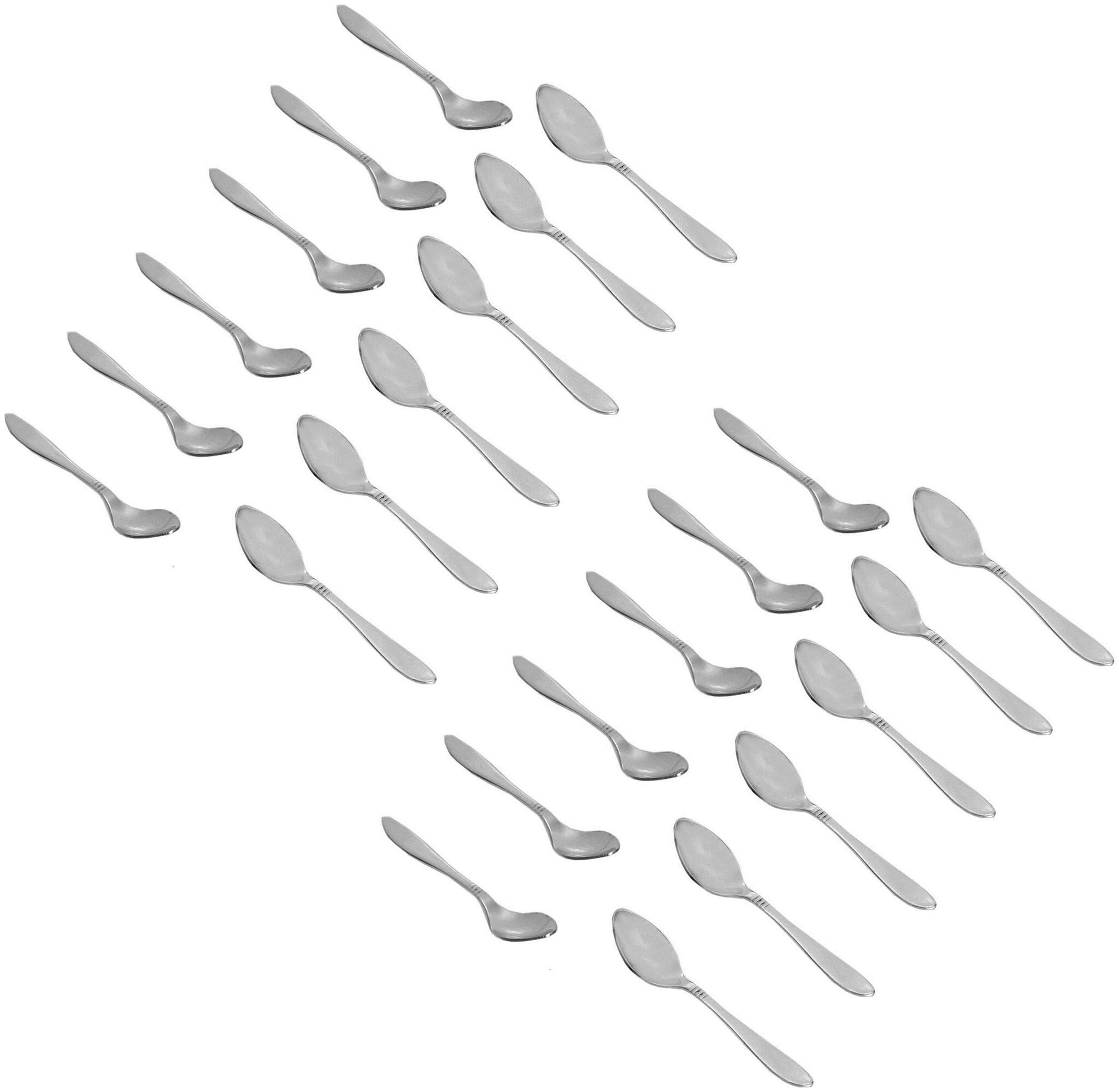 

A H Enterprises Spoon Set of 24 Stainless Steel Tea Spoon Cutlery Spoon For Kitchen Stainless Steel Tea Spoon length - ( 14 cm) - 24 pcs
