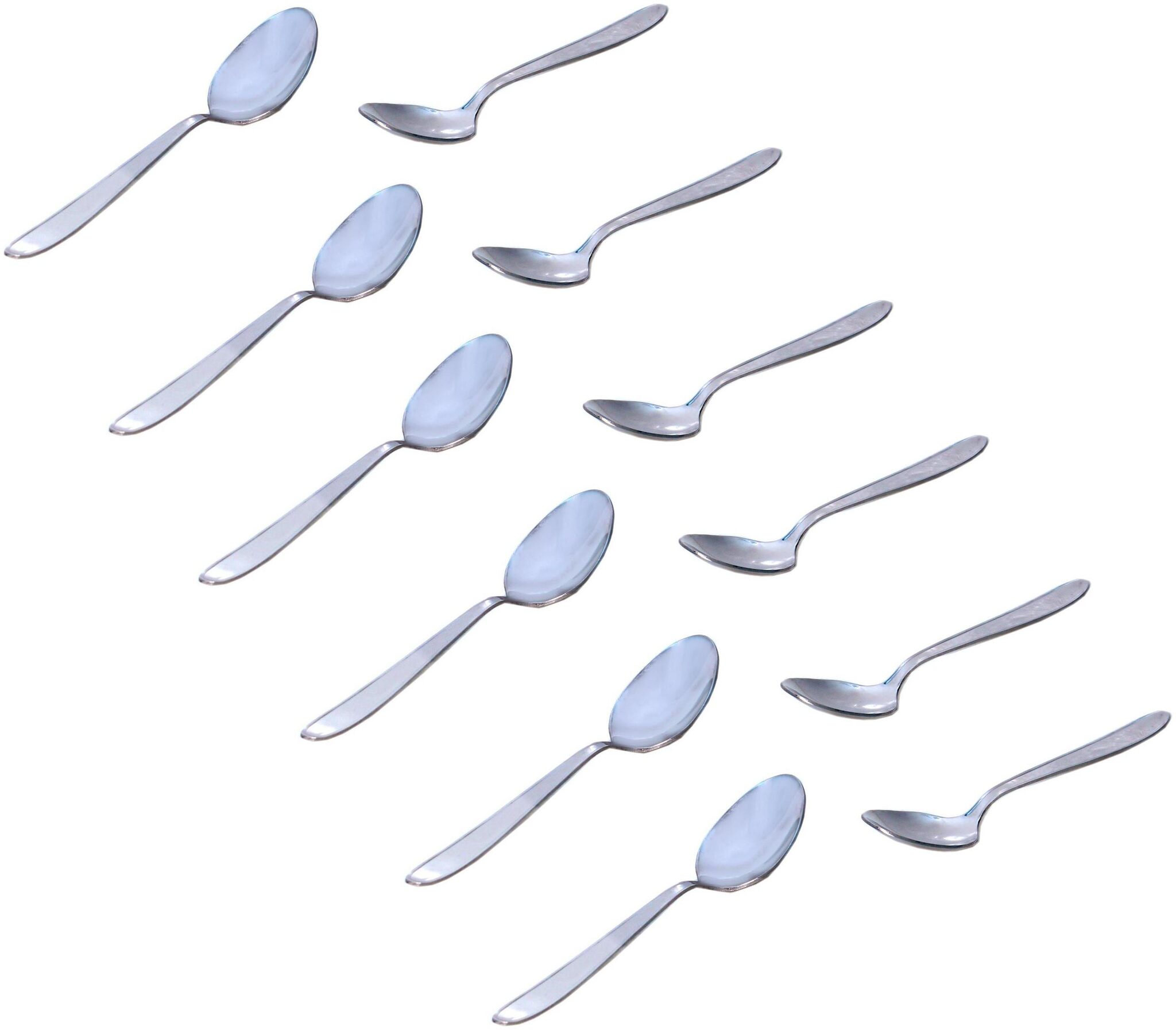 

A H Enterprises Spoon Set of 12 Stainless Steel Baby Spoon Cutlery Spoon For Kitchen Stainless Steel Baby Spoon length - ( 16 cm) - 12 pcs