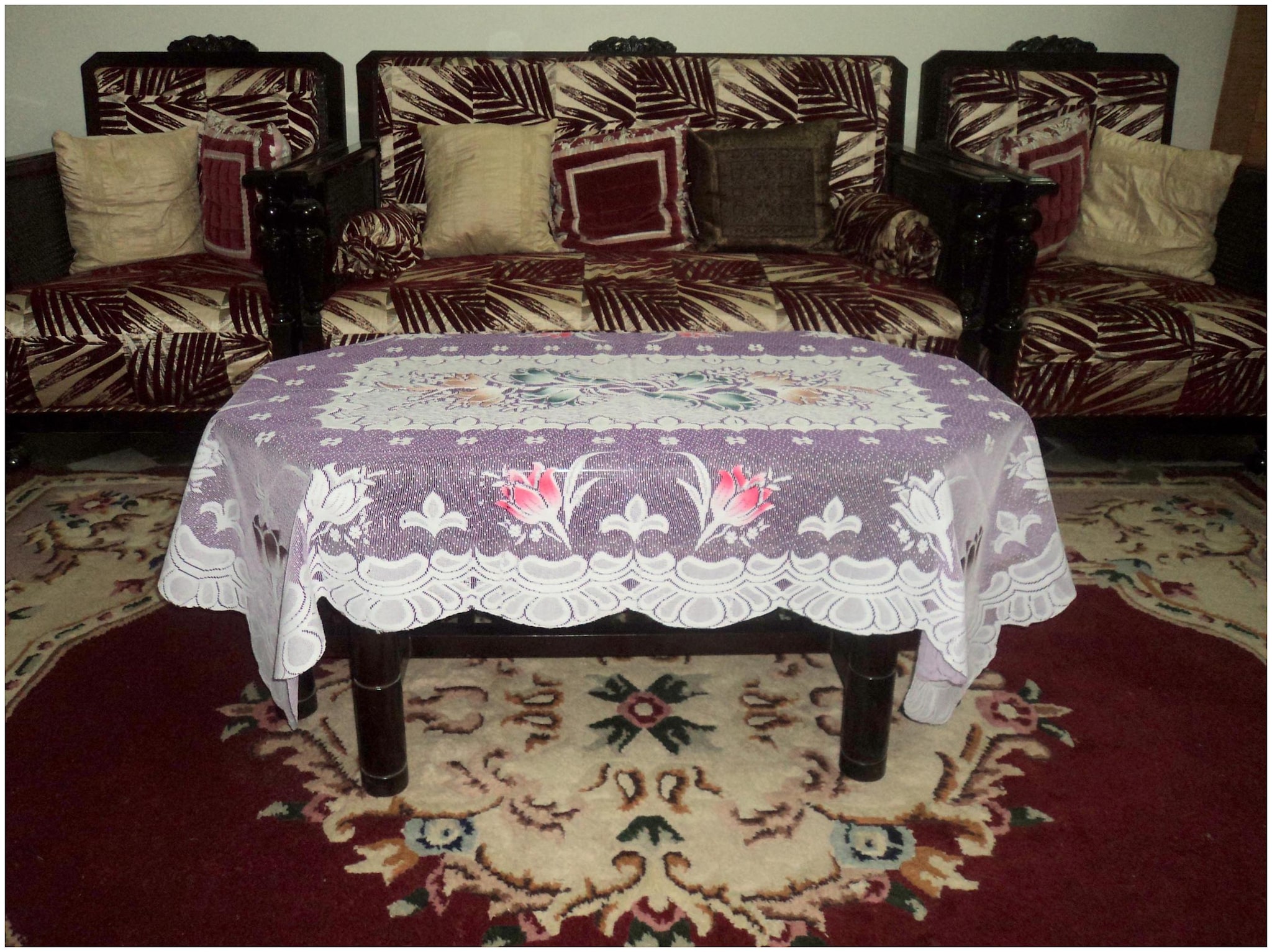 

A H ENTERPRISES Centre Table Cover Polyester Net Cover For Living Room