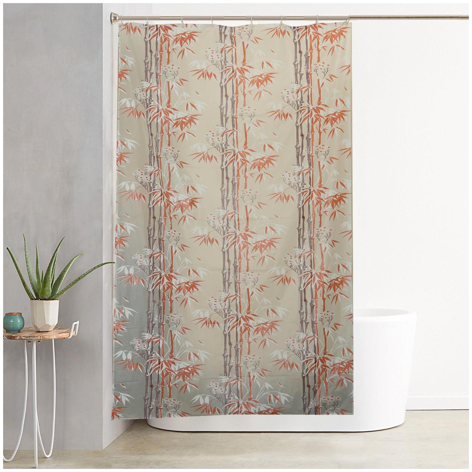 

A H ENTERPRISES PVC Door Blackout Brown Shower Curtain ( Eyelet Closure Floral )