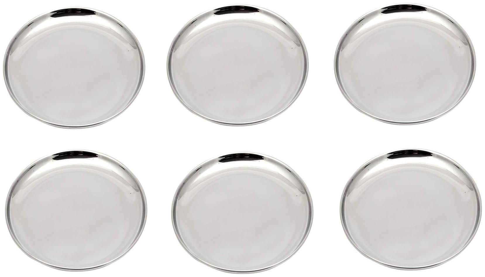 

A H Stainless Steel Heavy Guage With Mirror Finish Dinner Plates