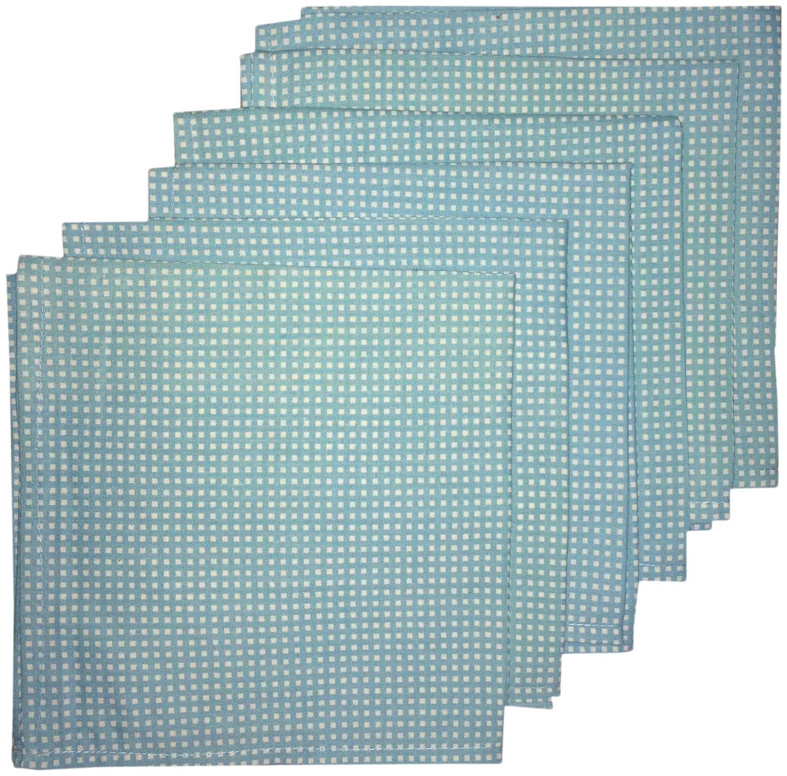 

A H Table Napkin Set of 6 pcs Cotton Table Linens for The Dining Room Dining Table Use - 14x14 inch (Dinner Napkins) - Blue color