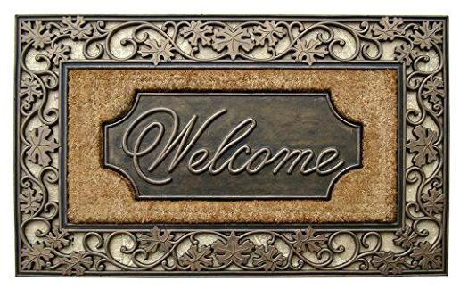 

A1 Home Collections Rubber and Coir Dirt Trapper Heavy Weight Floral Border