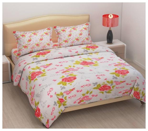 

Aashiyana Sajona Cotton Floral Double Size Bedsheet 130 TC ( 1 Bedsheet With 2 Pillow Covers Multi )