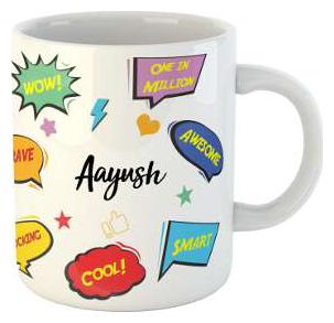 

Aayush Name Printed Ceramic Coffee Mug Best Gift For Birthday by AshvahTM