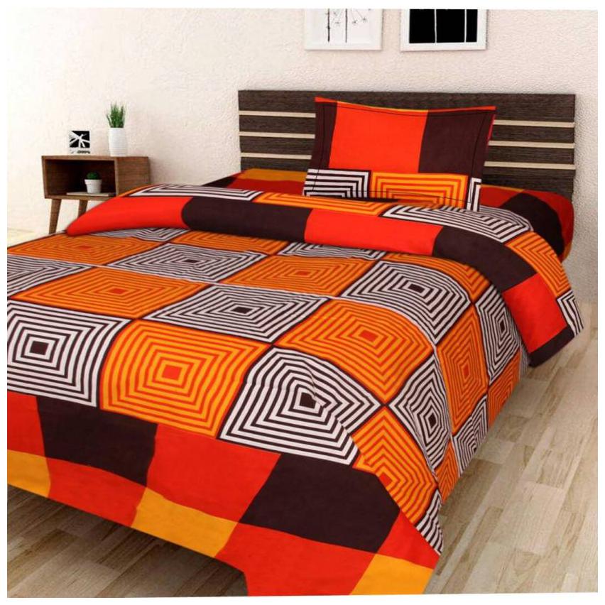

Aazeem Checkered Poly Cotton Single Bedsheet With Pillow