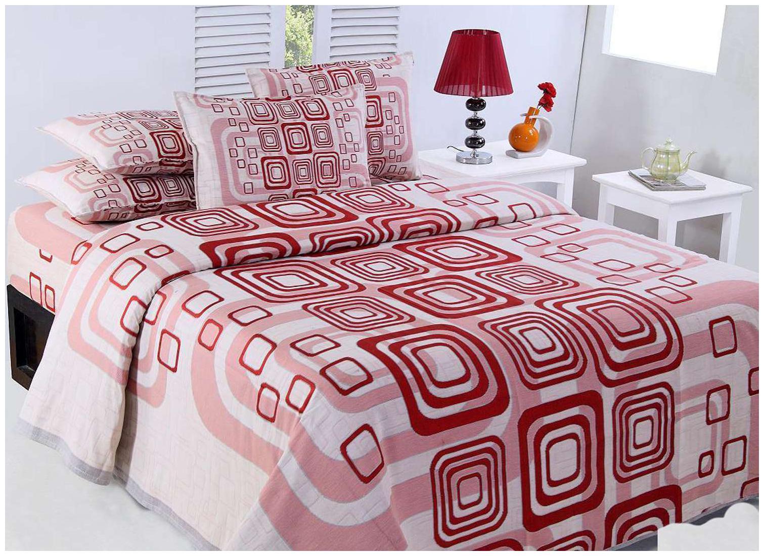 

Aazeem Cotton Abstract Double Size Bedsheet 110 TC ( 1 Bedsheet With 2 Pillow Covers Multi )