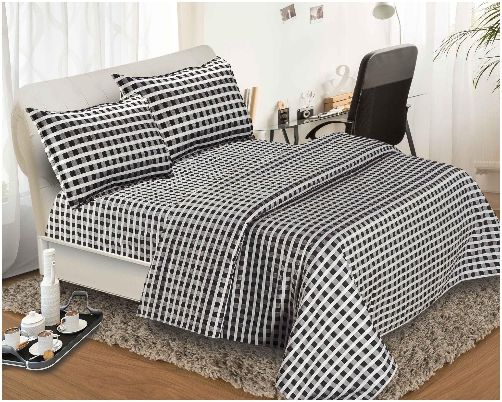 

Aazeem Cotton Abstract Double Size Bedsheet 110 TC ( 1 Bedsheet With 2 Pillow Covers Multi )