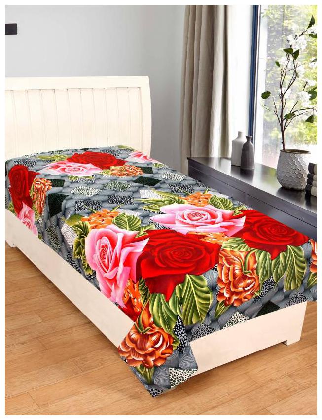 

AAZEEM Cotton polyester Single bedsheet (Topsheet)