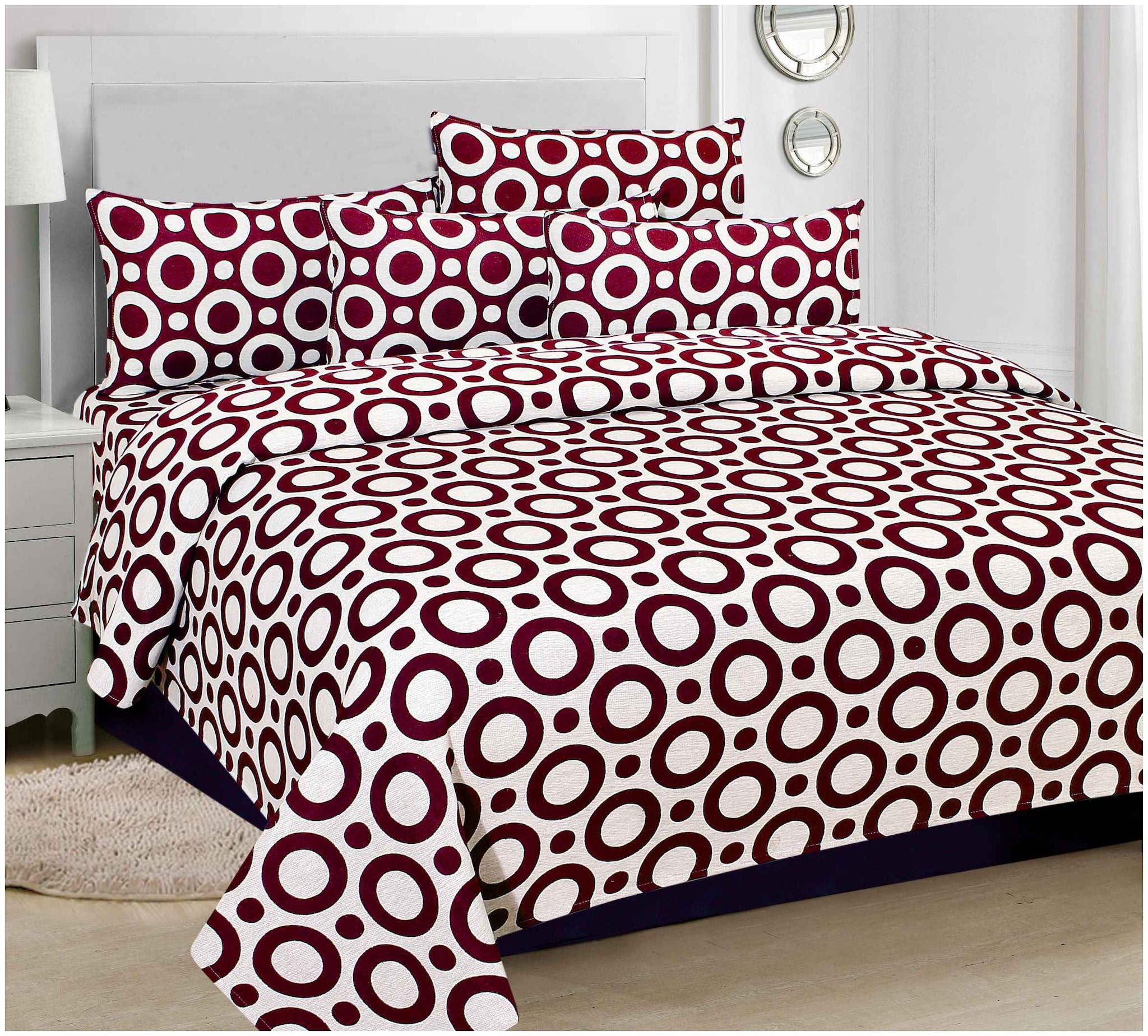 

Aazeem Cotton Abstract Double Size Bedsheet 110 TC ( 1 Bedsheet With 2 Pillow Covers Multi )
