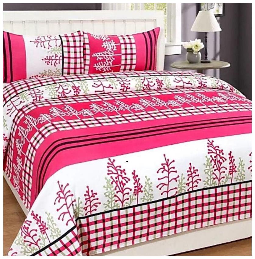 

AAZEEM Cotton Polyester Bedsheet with 2 Pillow