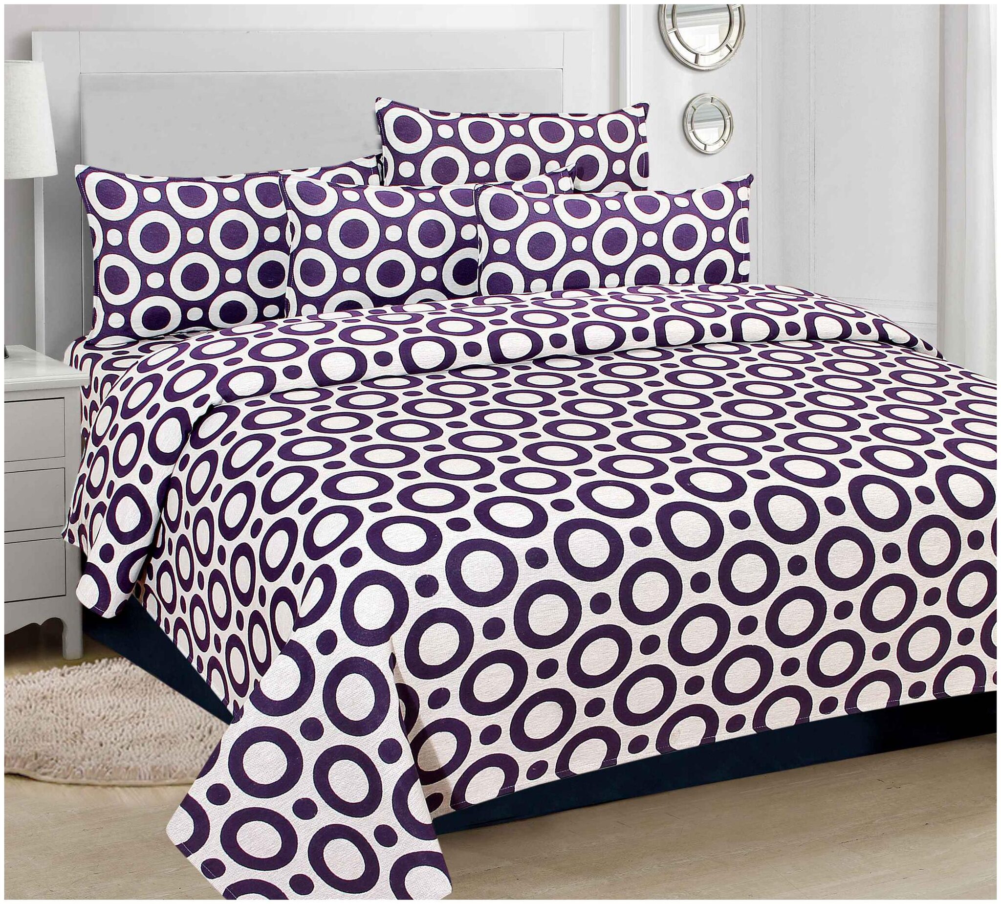 

Aazeem Cotton Abstract Double Size Bedsheet 110 TC ( 1 Bedsheet With 2 Pillow Covers Multi )