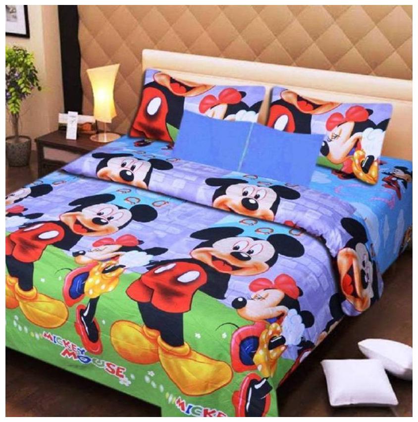 

AAZEEM Cotton Polyester Bedsheet with 2 Pillow