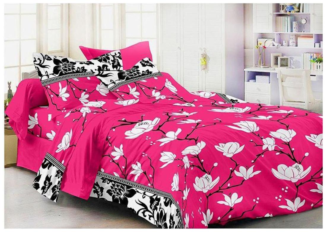 

AAZEEM Cotton Polyester Bedsheet with 2 Pillow