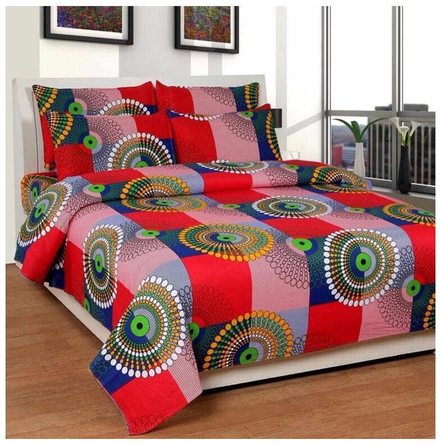 

AAZEEM Cotton Polyester Bedsheet with 2 Pillow