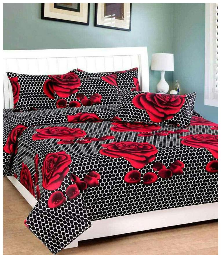 

AAZEEM Cotton double bedsheet with 2 Pillow Covers
