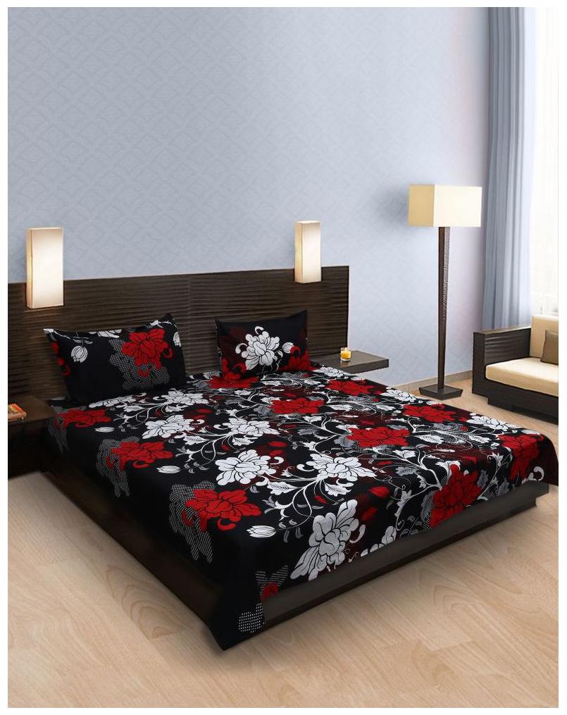 

AAZEEM Cotton Polyester Bedsheet with 2 Pillow