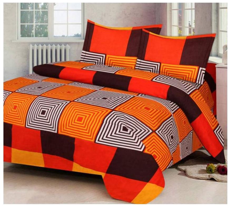 

AAZEEM Cotton Polyester Bedsheet with 2 Pillow