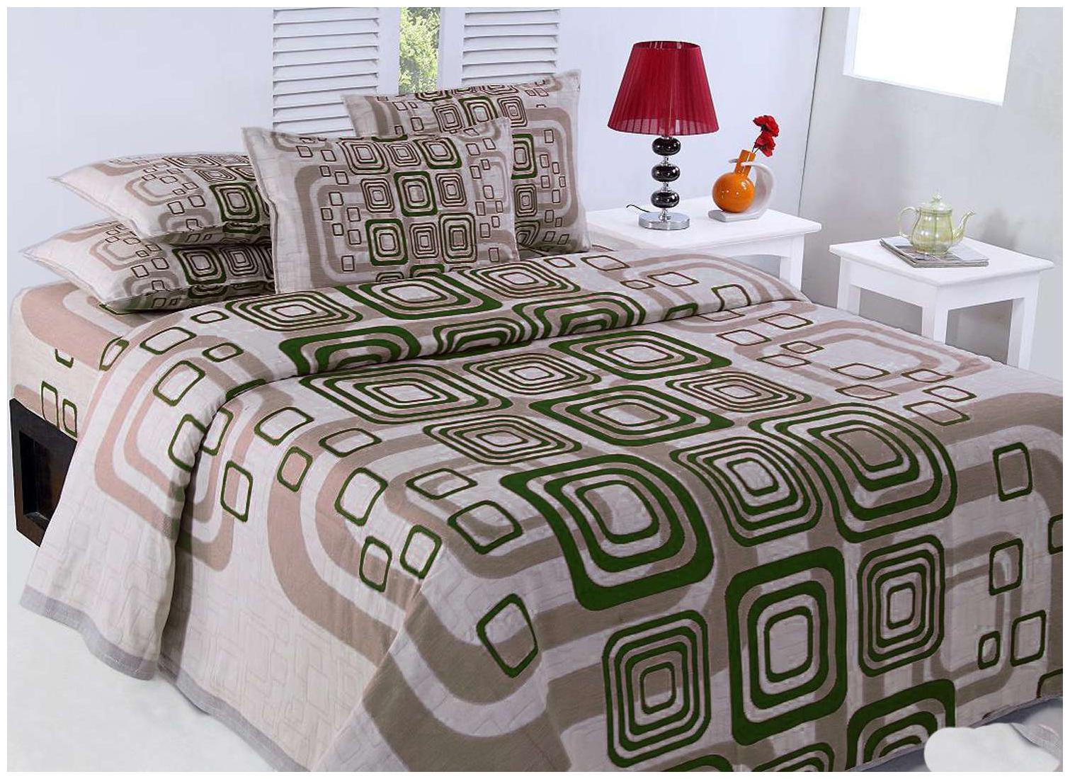 

Aazeem Cotton Abstract Double Size Bedsheet 110 TC ( 1 Bedsheet With 2 Pillow Covers Multi )