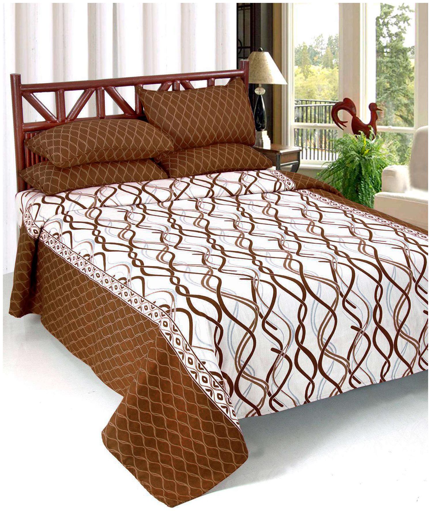 

Aazeem Cotton Abstract Double Size Bedsheet 110 TC ( 1 Bedsheet With 2 Pillow Covers Multi )