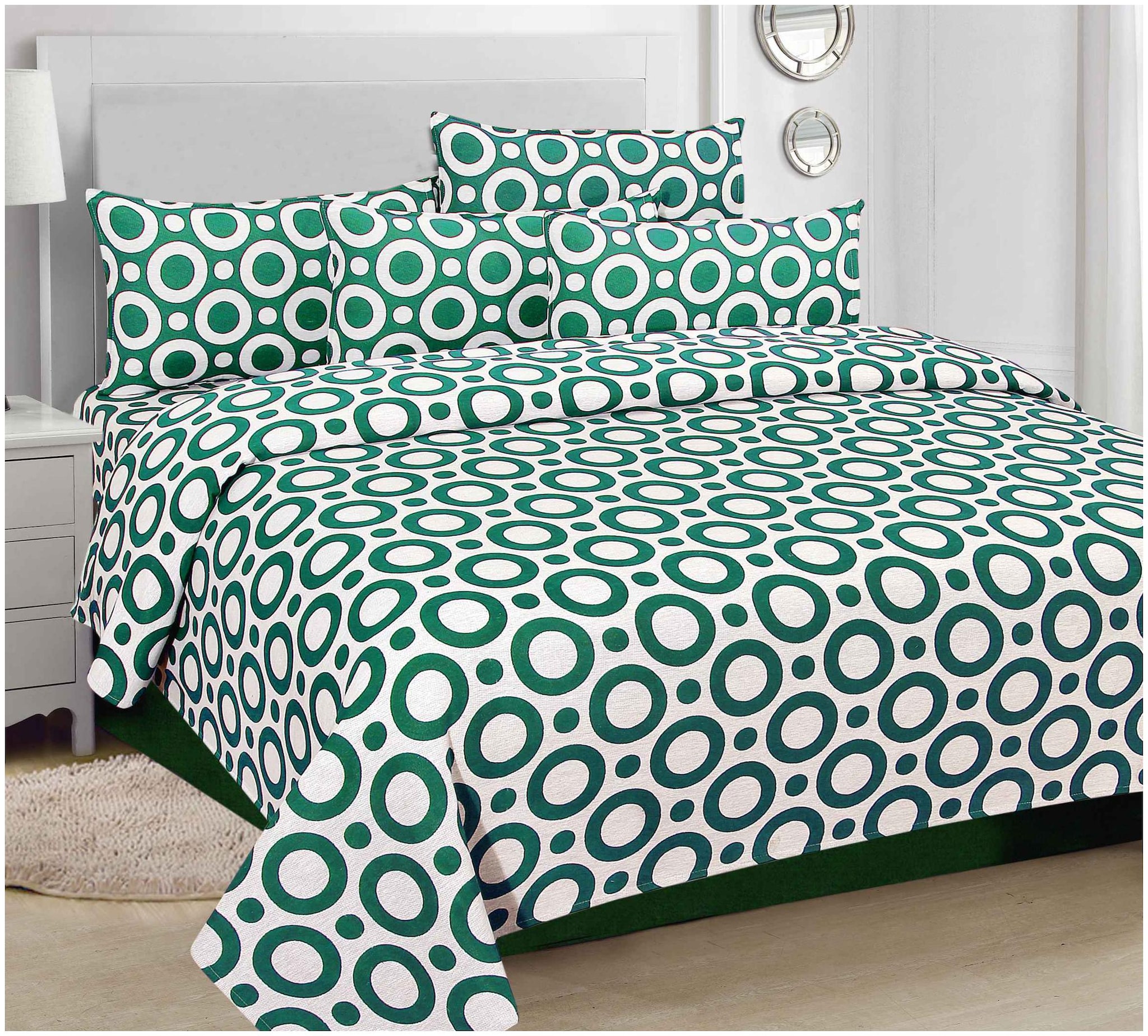 

Aazeem Cotton Abstract Double Size Bedsheet 110 TC ( 1 Bedsheet With 2 Pillow Covers Multi )