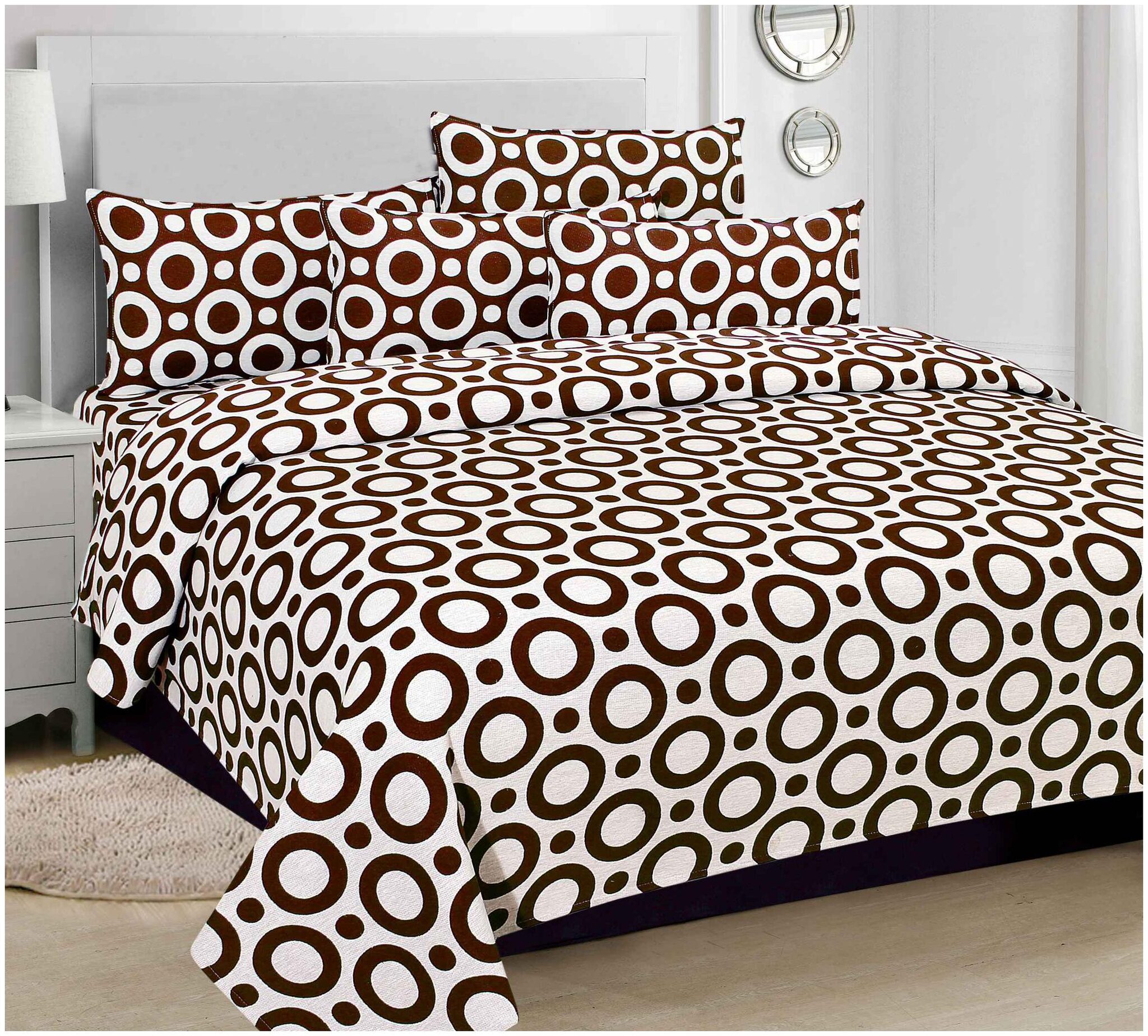 

Aazeem Cotton Abstract Double Size Bedsheet 110 TC ( 1 Bedsheet With 2 Pillow Covers Multi )