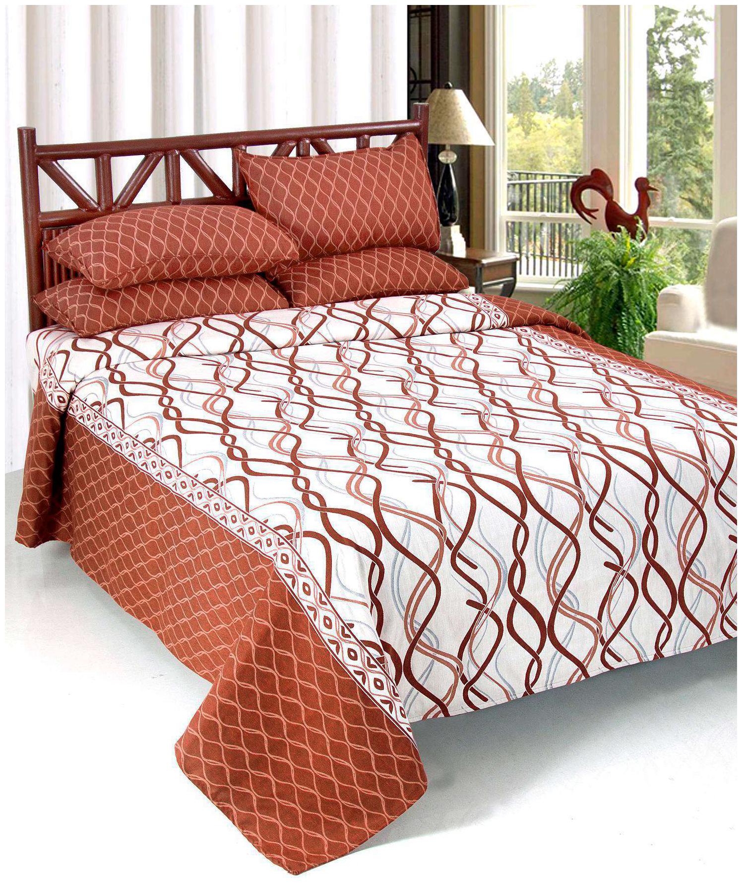 

Aazeem Cotton Abstract Double Size Bedsheet 110 TC ( 1 Bedsheet With 2 Pillow Covers Multi )