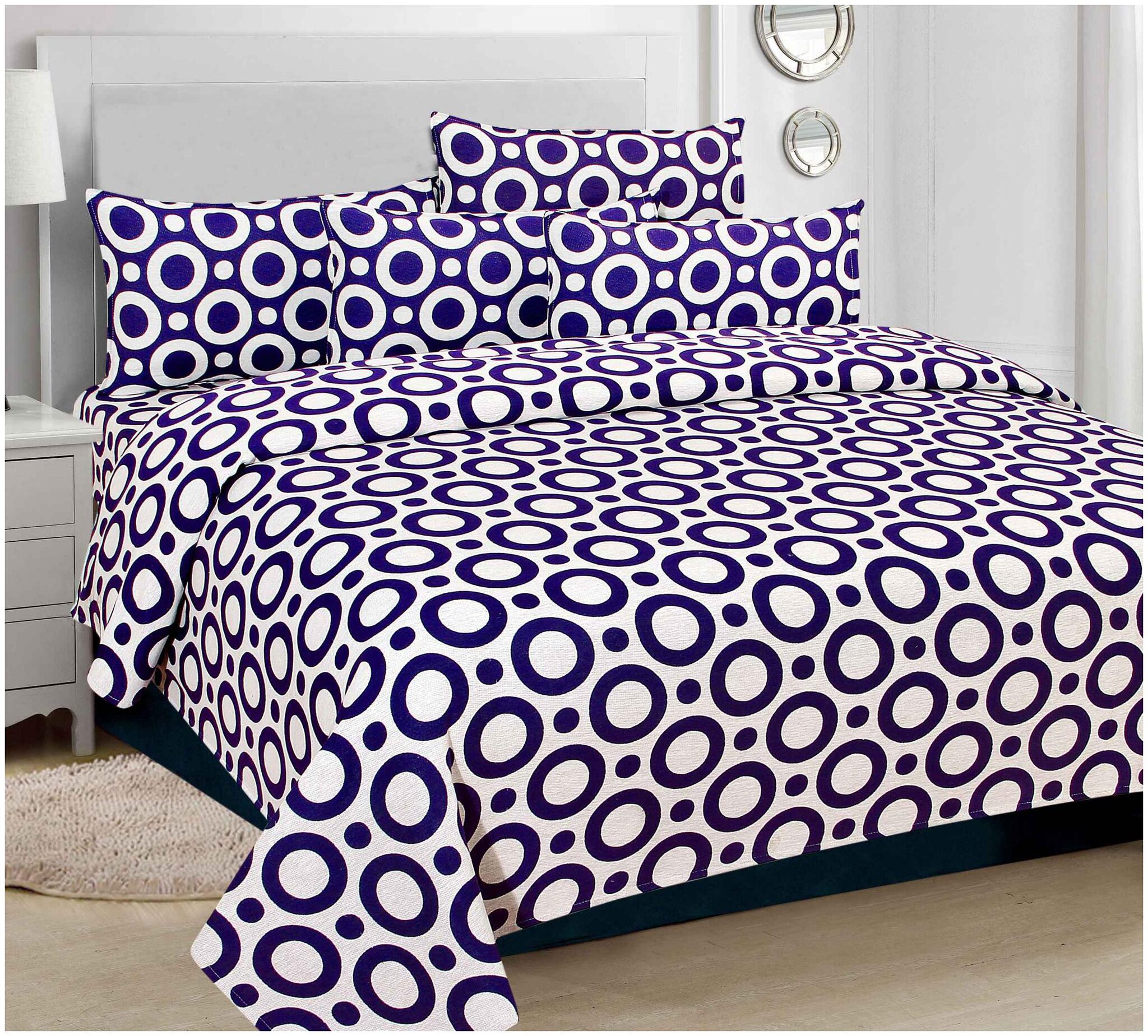 

Aazeem Cotton Abstract Double Size Bedsheet 110 TC ( 1 Bedsheet With 2 Pillow Covers Multi )