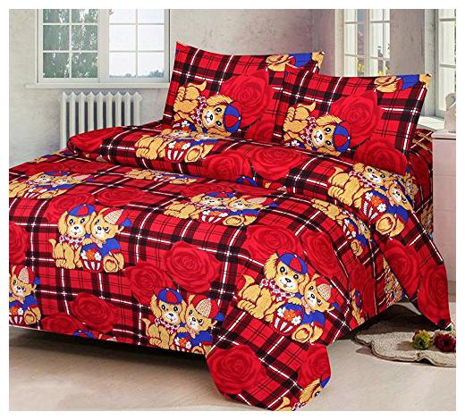 

Aazeem Printed Poly Cotton Double Bedsheet With 2 Pillow Covers