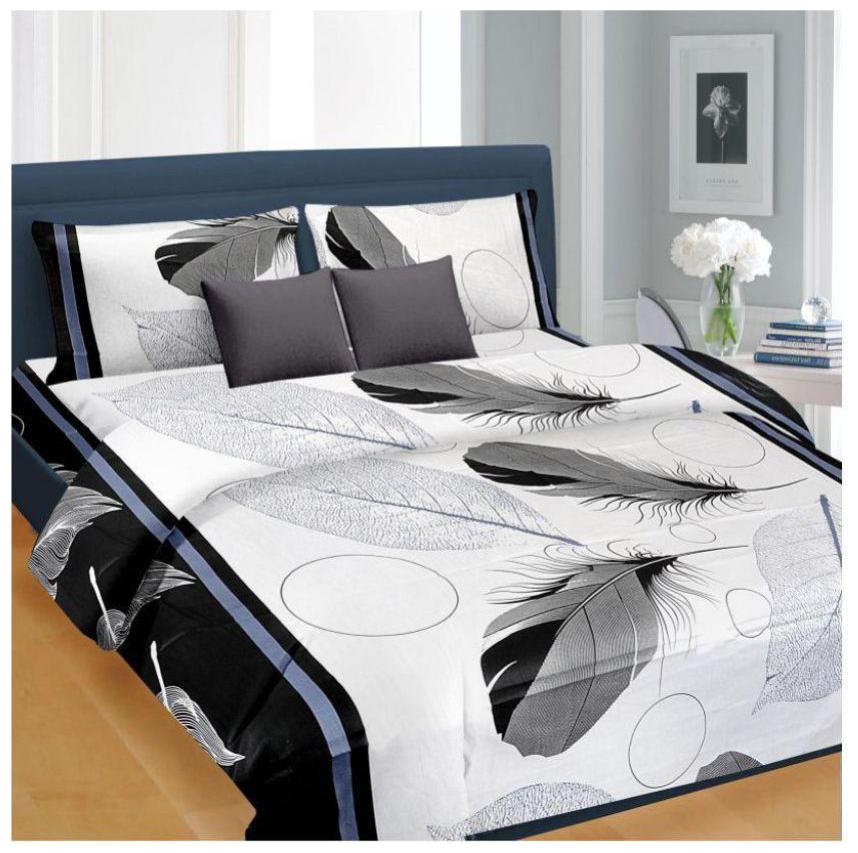 

Aazeem Poly Cotton Double Bedsheet with 2 Pillow Covers