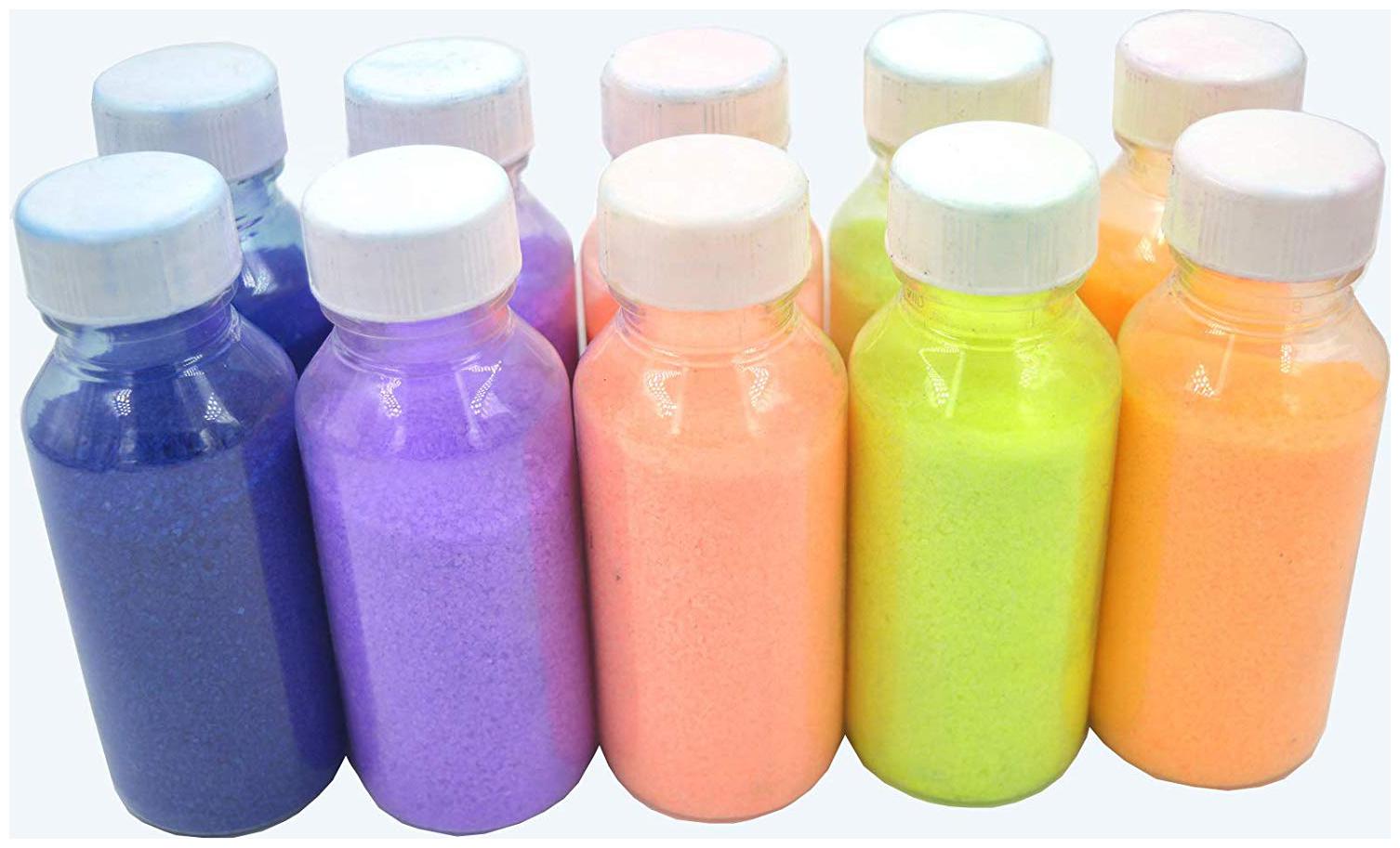 

ab ware Floor Rangoli Art Attractive Colour Powder Bottles Rangoli Color Powder Set of 10