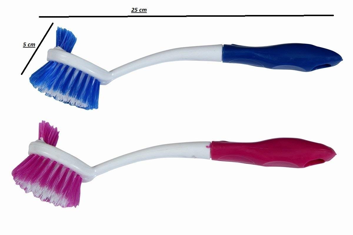 

Ab ware Plastic Wash Basin and Toilet Seat Cleaning Brush (Multicolour) - Set of 2