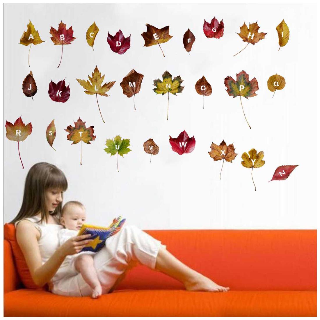 

Rawpockets Wall Stickers ABCD Leaf Wall Sticker