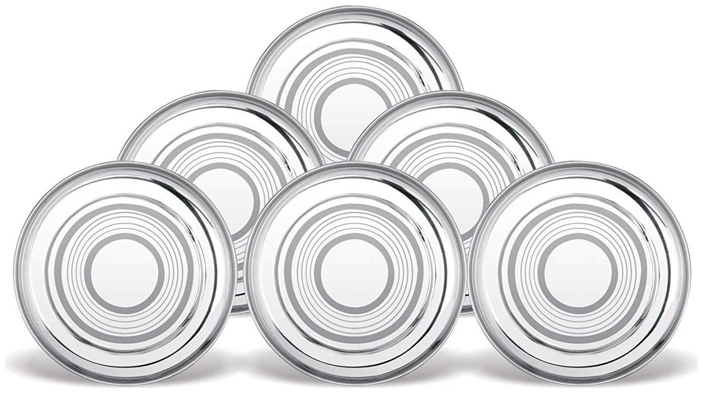 

Abode Stainless Steel Heavy Gauge Quater Plates with Silver Touch 18 5cm Set of 6