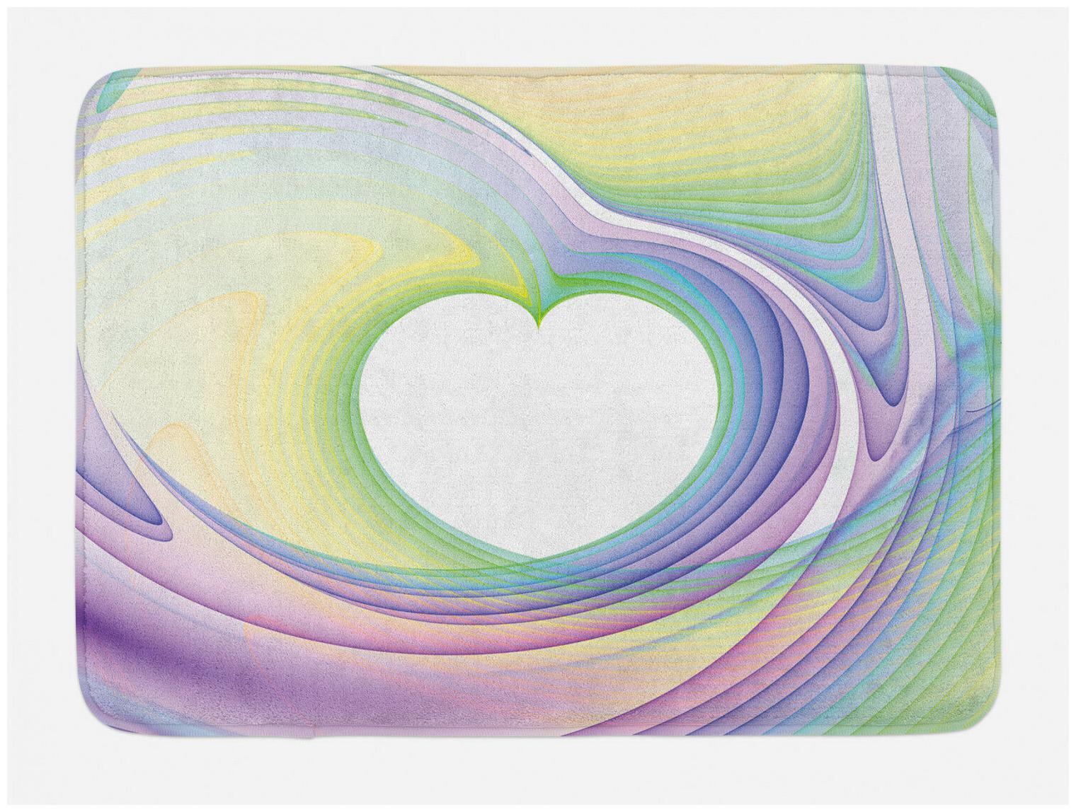 

Abstract Art Bath Mat Heart Colorful Non-Slip Plush Mat 29 5 X 17 5 Inches