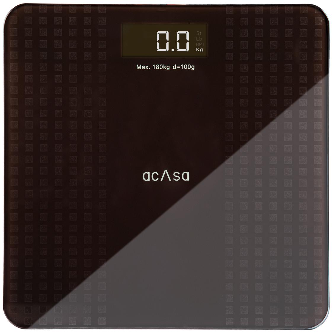 

Acasa Digiscale Silica Digital Body Weight Machine with LCD Display And Step-on Technology (Brown Grey)